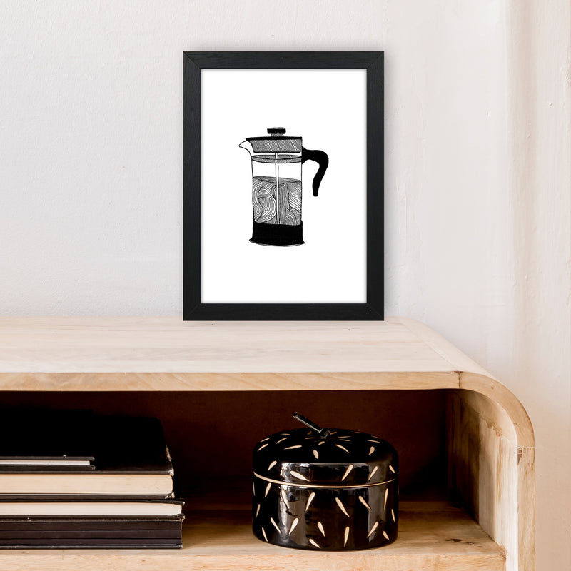 Cafetiere Art Print by Carissa Tanton A4 White Frame