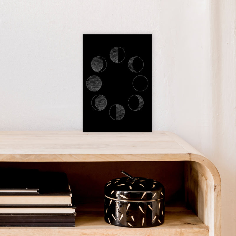 Moon Cycle Invert Art Print by Carissa Tanton A4 Black Frame