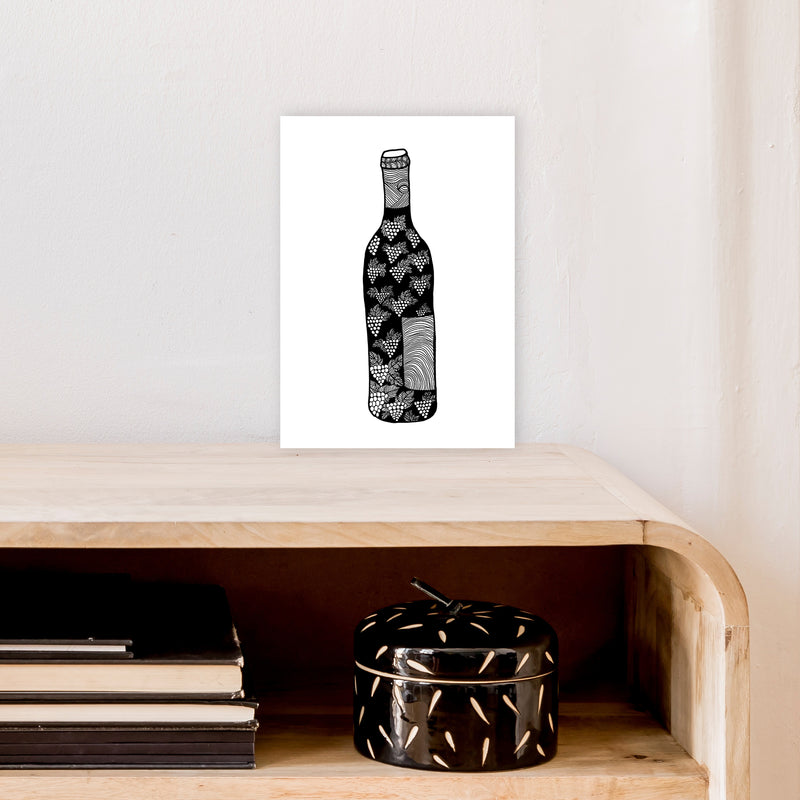Wine Bottle Art Print by Carissa Tanton A4 Black Frame