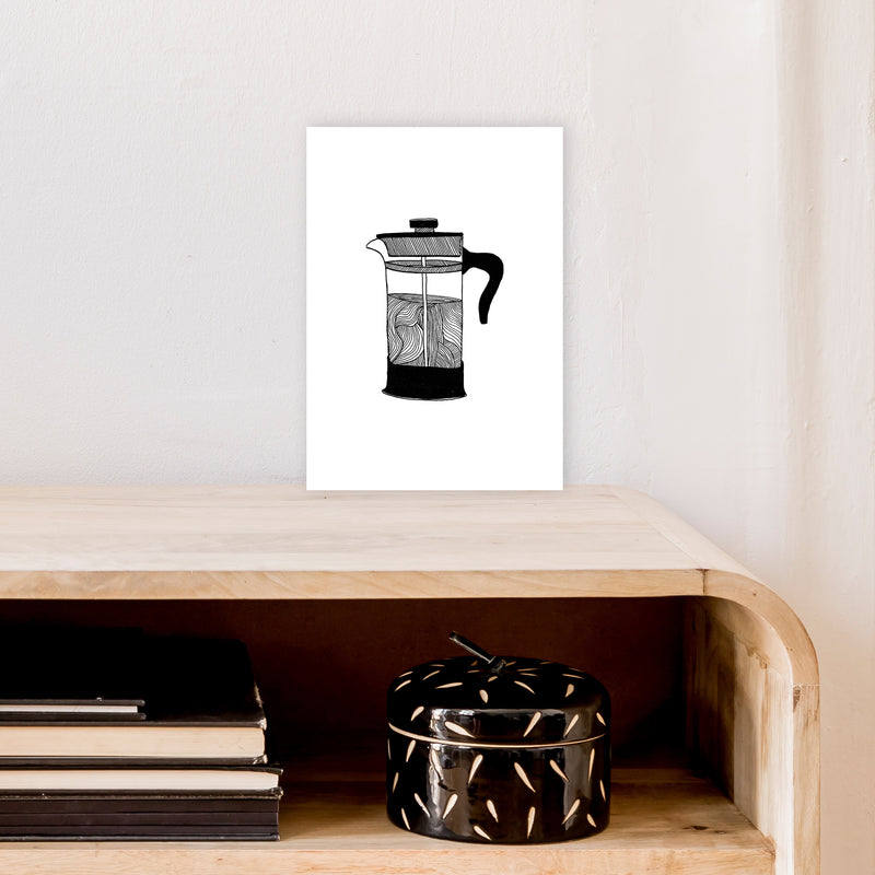 Cafetiere Art Print by Carissa Tanton A4 Black Frame