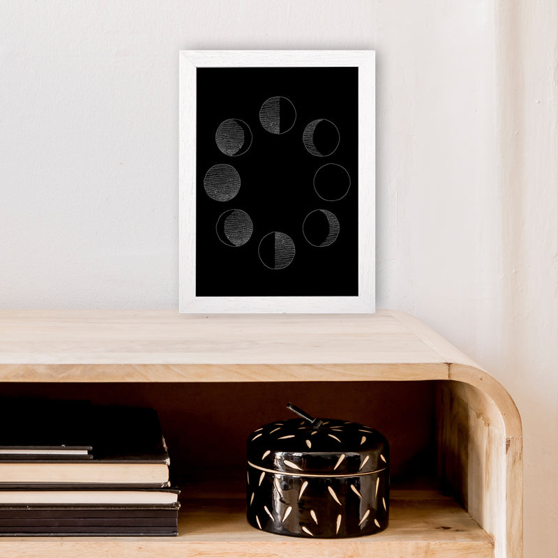 Moon Cycle Invert Art Print by Carissa Tanton A4 Oak Frame