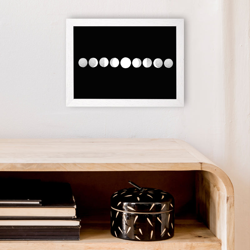 Moon Cycle Line Art Print by Carissa Tanton A4 Oak Frame