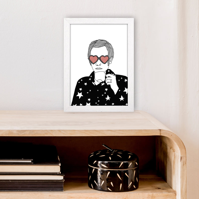Elton John Art Print by Carissa Tanton A4 Oak Frame