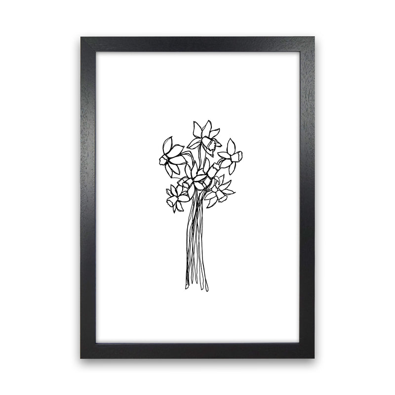 Daffodils Line Art Print by Carissa Tanton Black Grain