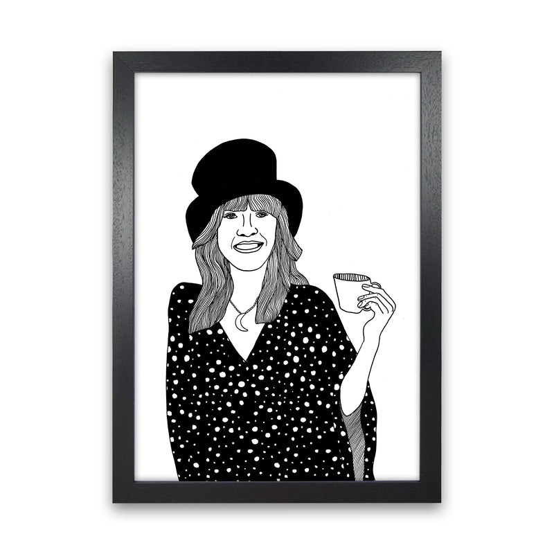 Stevie Nicks Art Print by Carissa Tanton Black Grain