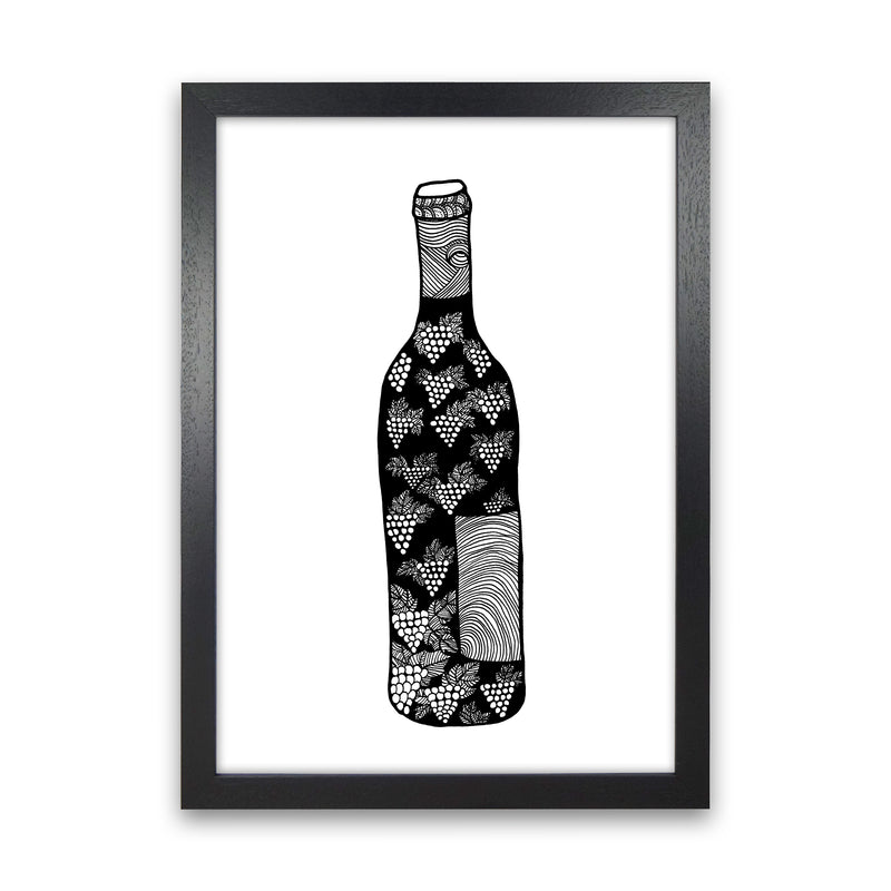 Wine Bottle Art Print by Carissa Tanton Black Grain