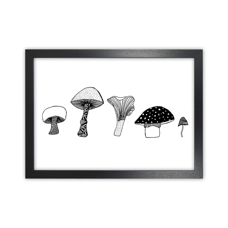Mushrooms Art Print by Carissa Tanton Black Grain