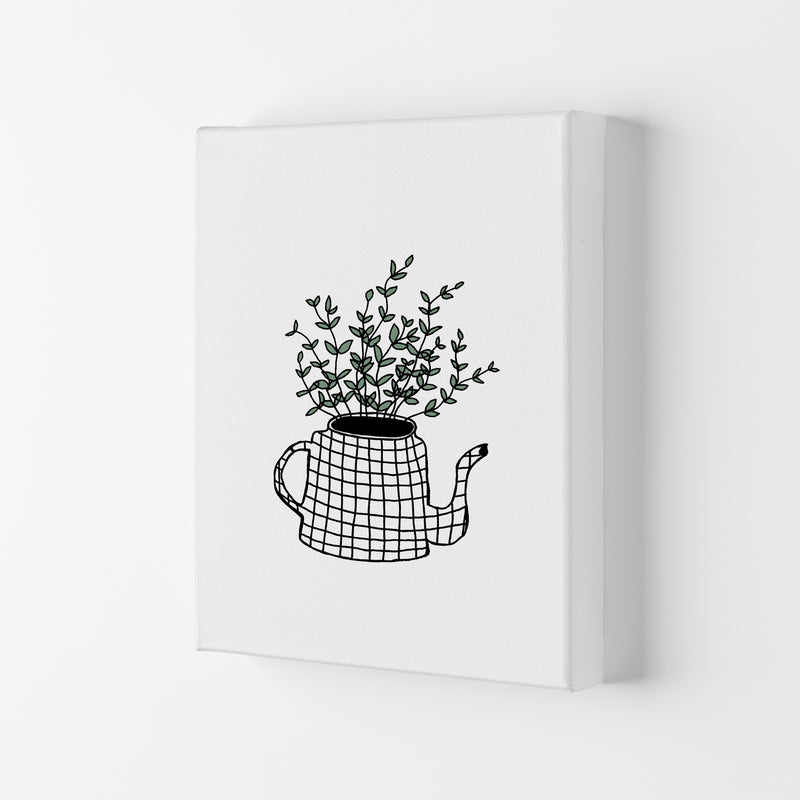 Teapot Plants Green Art Print by Carissa Tanton Canvas