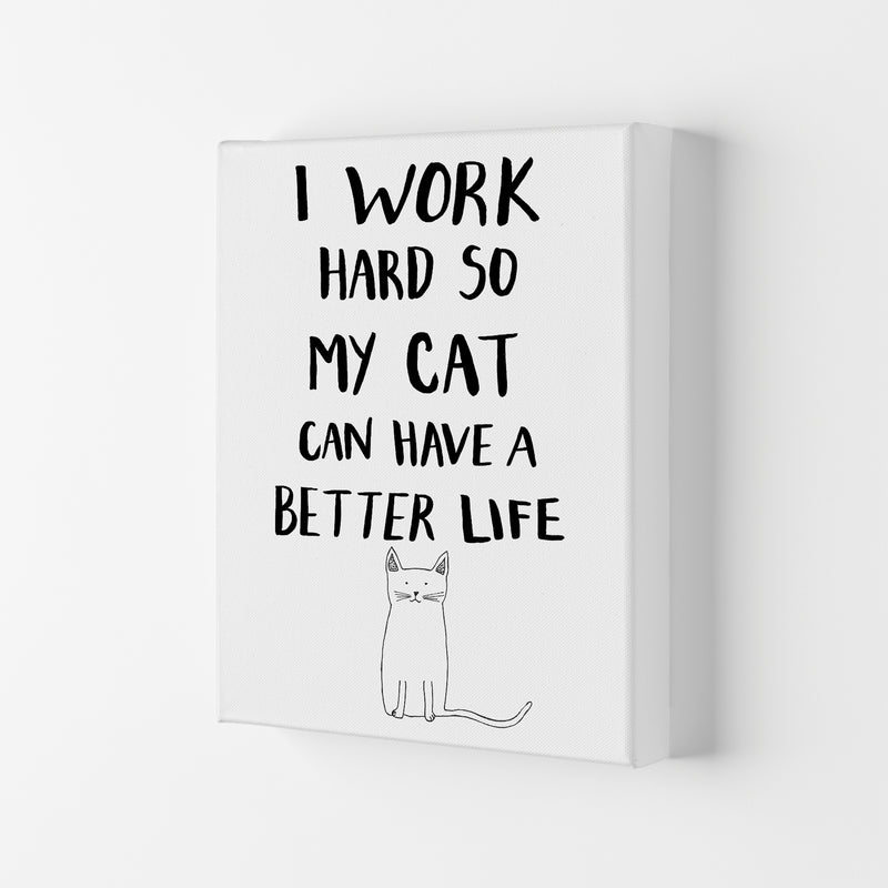 I Work Hard Cat Art Print by Carissa Tanton Canvas