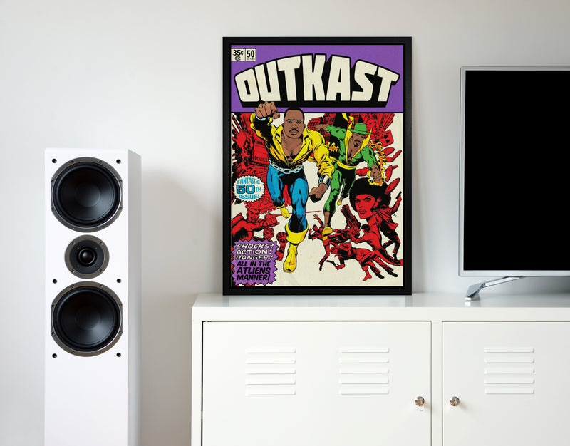 Dangerous outkast retro music poster framed wall art print