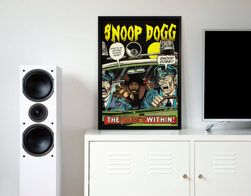 Snoop dog the beast within retro music poster framed wall art print