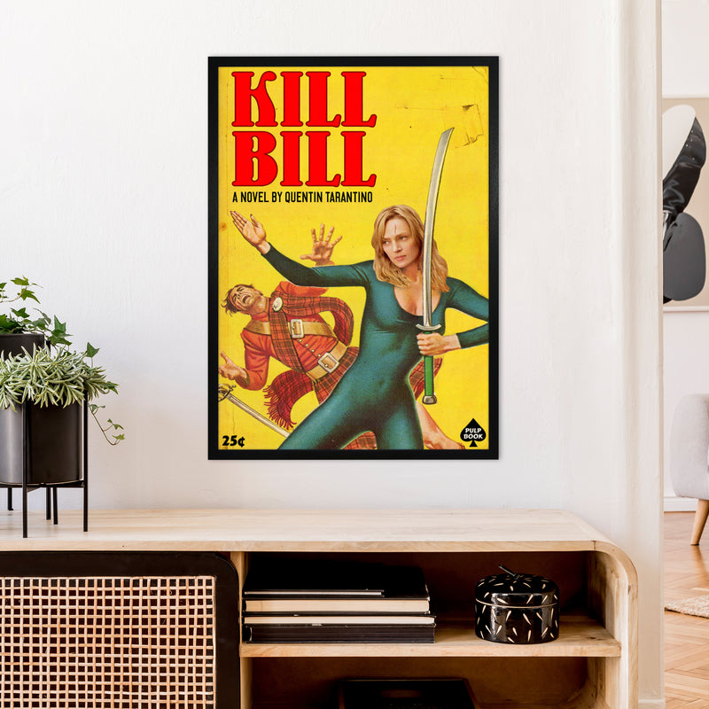 Kill Bill by David Redon Retro Movie Poster Framed Wall Art Print A1 White Frame