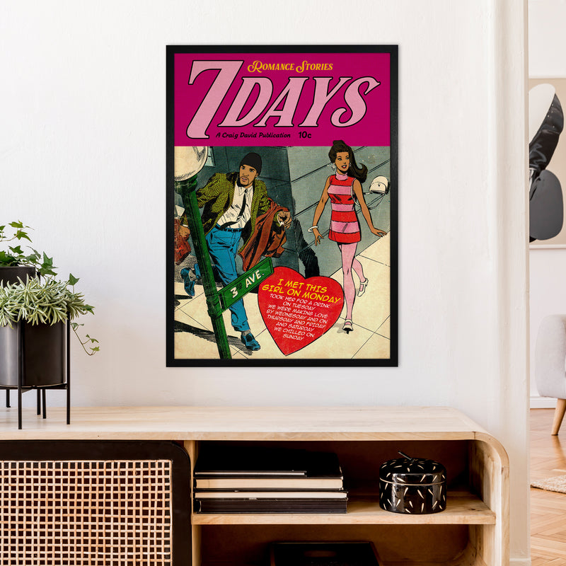 7 Days Music Poster Art Print by David Redon A1 White Frame