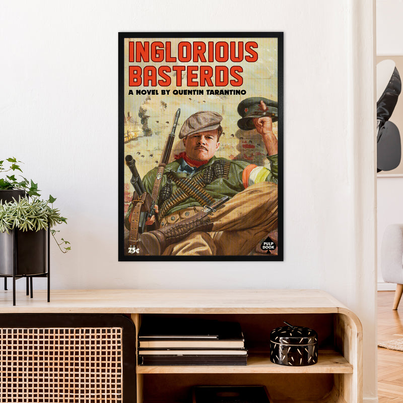 Inglorious Basterds by David Redon Retro Movie Poster Framed Wall Art Print A1 White Frame