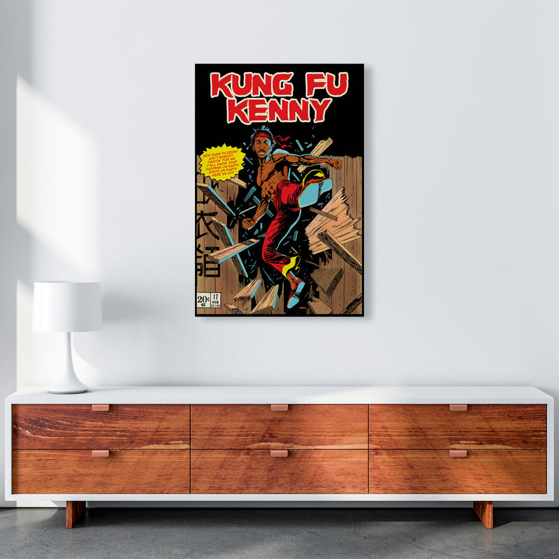 Kung Fu Kenny by David Redon Retro Movie Poster Framed Wall Art Print A1 Canvas