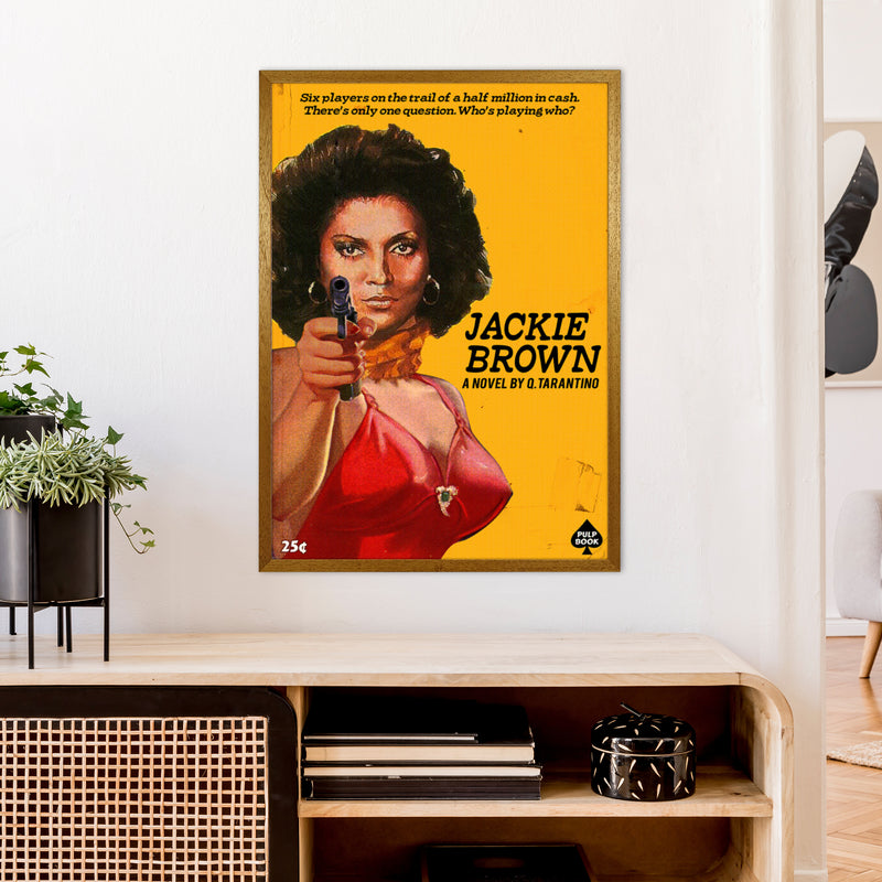 Jackie Brown by David Redon Retro Movie Poster Framed Wall Art Print A1 Print Only