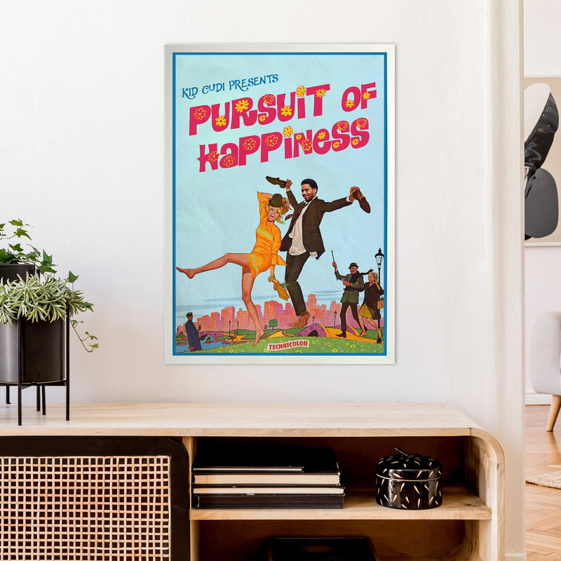 Pursuit of Happiness by David Redon Retro Music Poster Framed Wall Art Print A1 Oak Frame