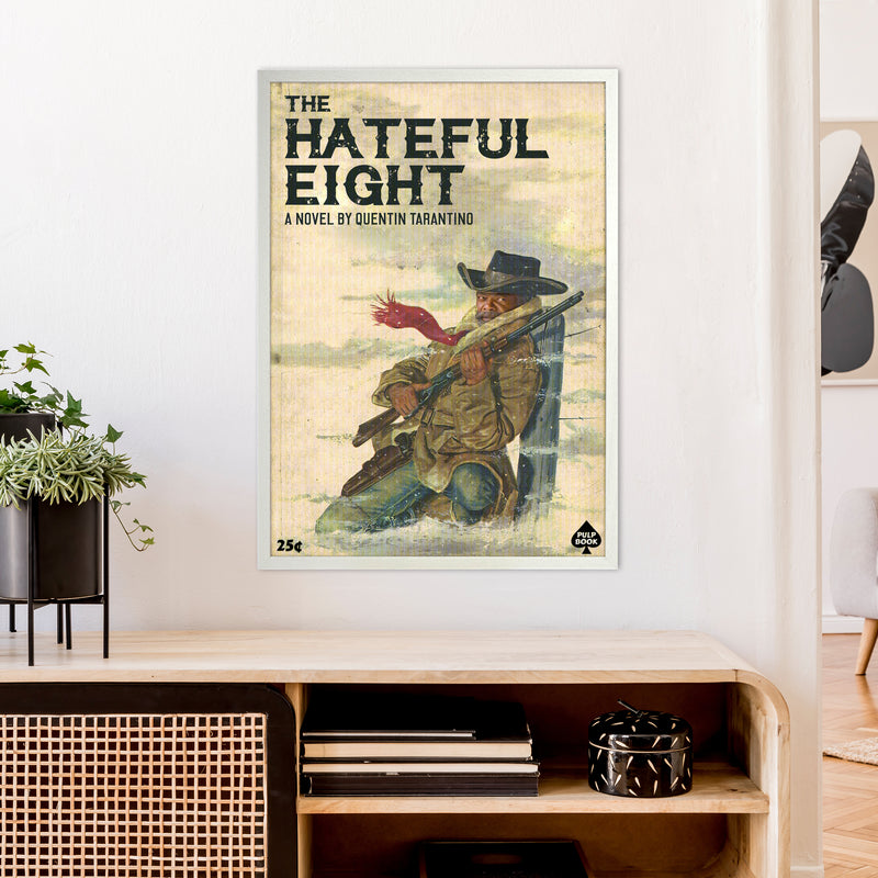 Hateful Eight by David Redon Retro Movie Poster Framed Wall Art Print A1 Oak Frame
