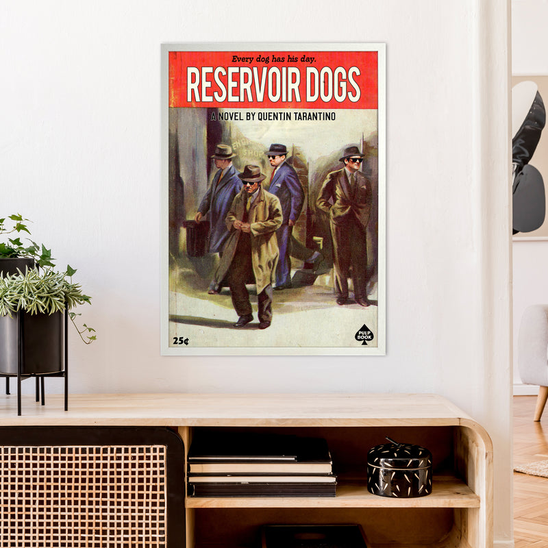 Reservoir Dogs by David Redon Retro Movie Poster Framed Wall Art Print A1 Oak Frame
