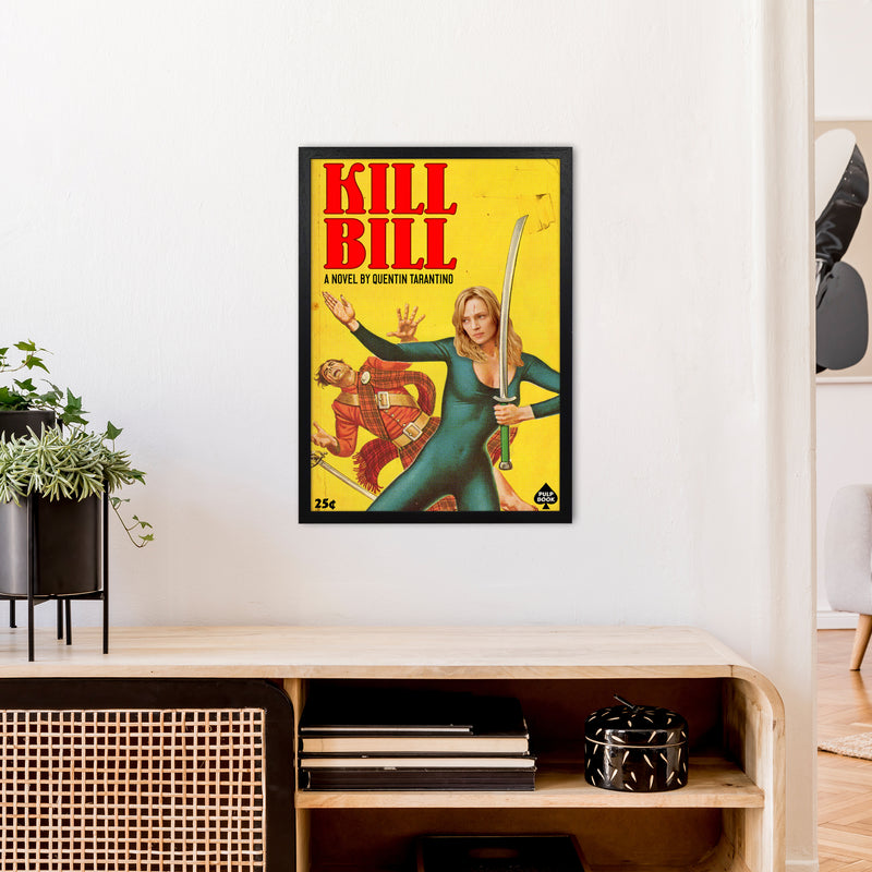 Kill Bill by David Redon Retro Movie Poster Framed Wall Art Print A2 White Frame