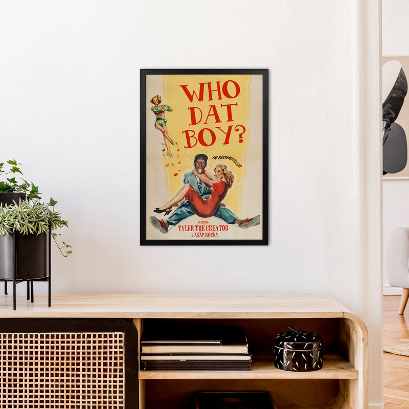 Who Dat Boy by David Redon Retro Music Poster Framed Wall Art Print A2 White Frame