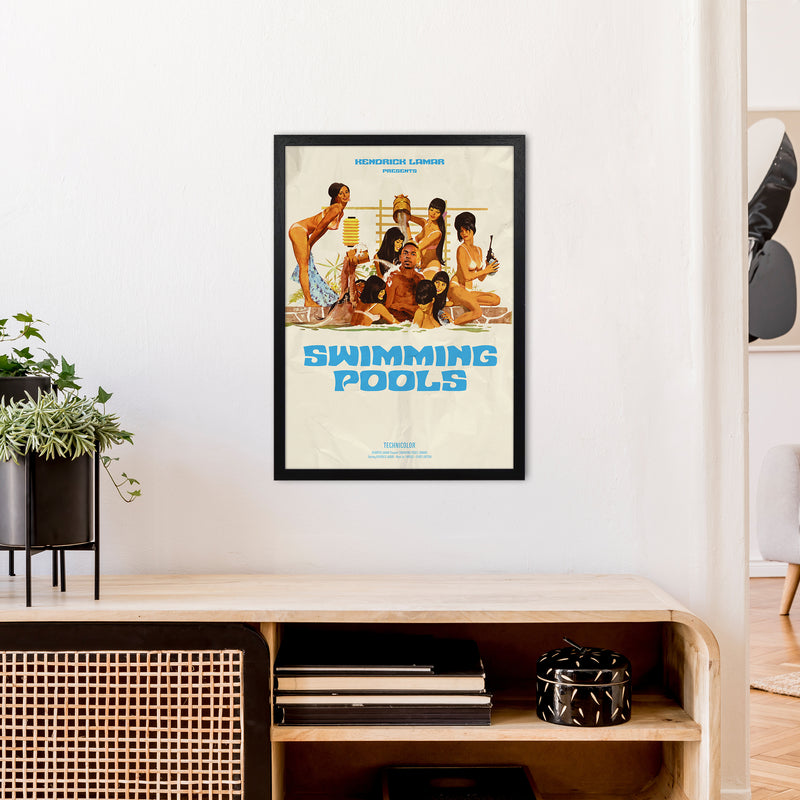 Kendrick by David Redon Retro Music Poster Framed Wall Art Print A2 White Frame