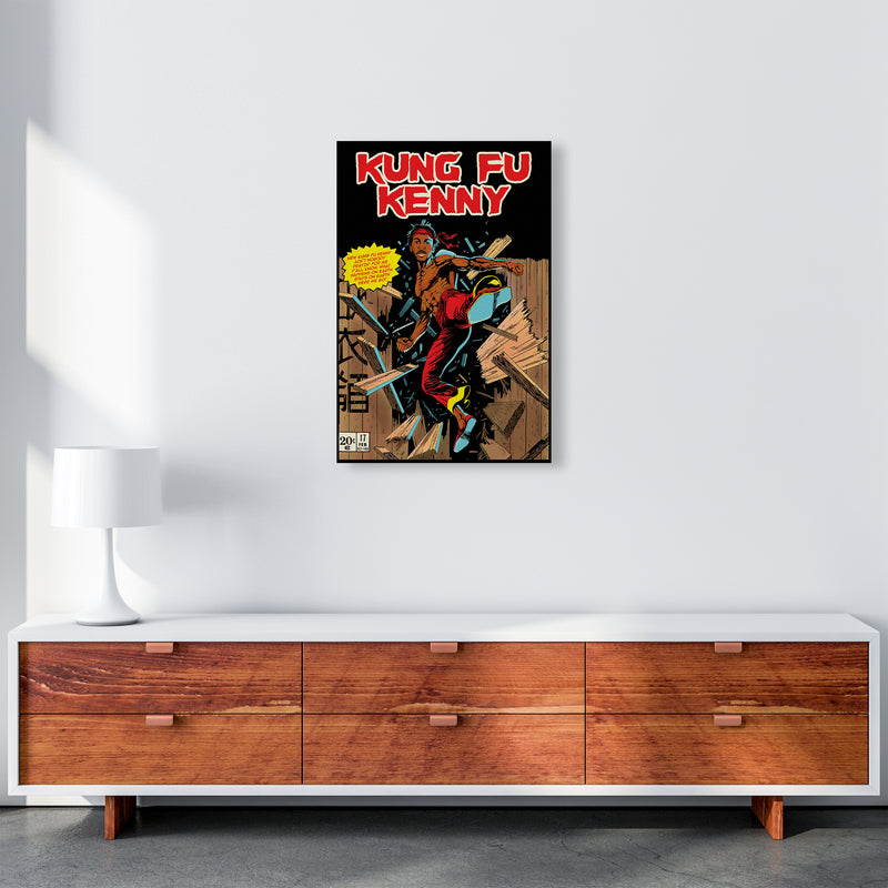Kung Fu Kenny by David Redon Retro Movie Poster Framed Wall Art Print A2 Canvas
