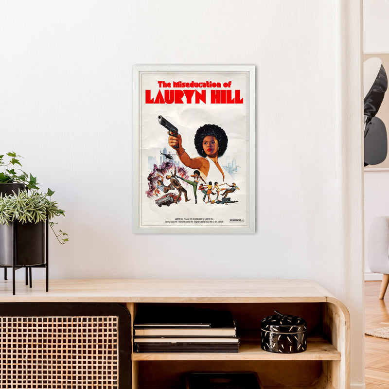 Miseducation of Lauryn Hill by David Redon Retro Music Poster Framed Wall Art Print A2 Oak Frame