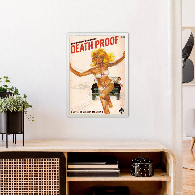 Deathproof by David Redon Retro Movie Poster Framed Wall Art Print A2 Oak Frame