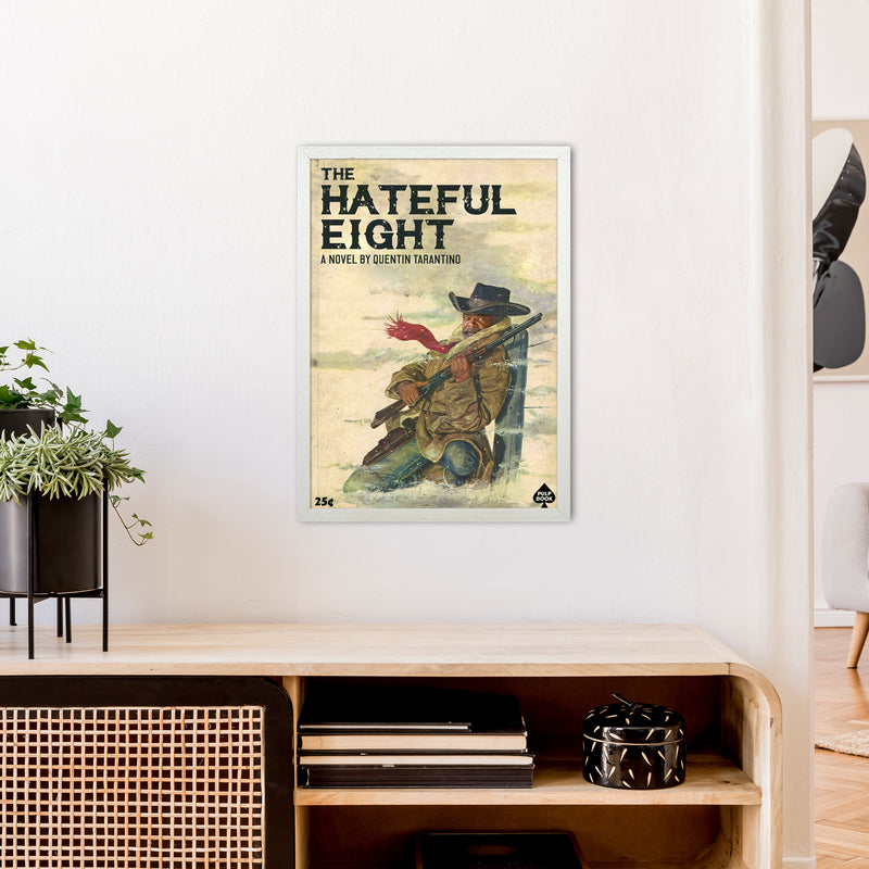 Hateful Eight by David Redon Retro Movie Poster Framed Wall Art Print A2 Oak Frame