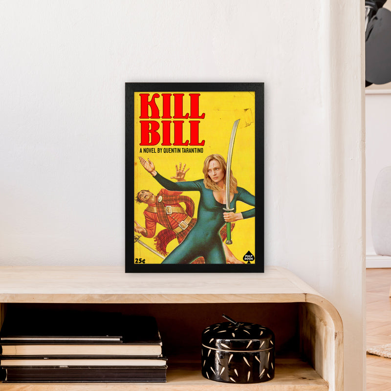 Kill Bill by David Redon Retro Movie Poster Framed Wall Art Print A3 White Frame