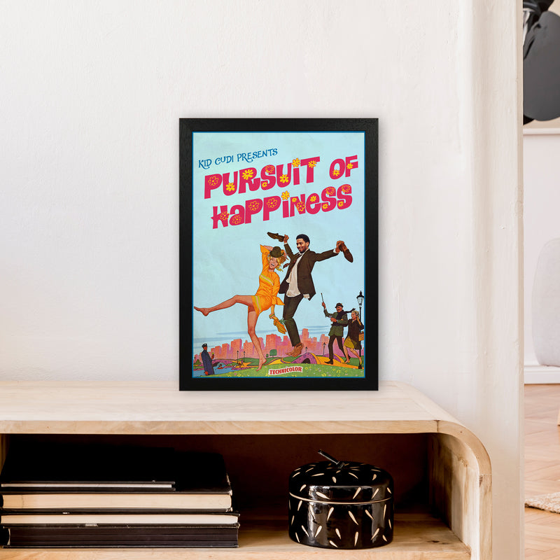 Pursuit of Happiness by David Redon Retro Music Poster Framed Wall Art Print A3 White Frame