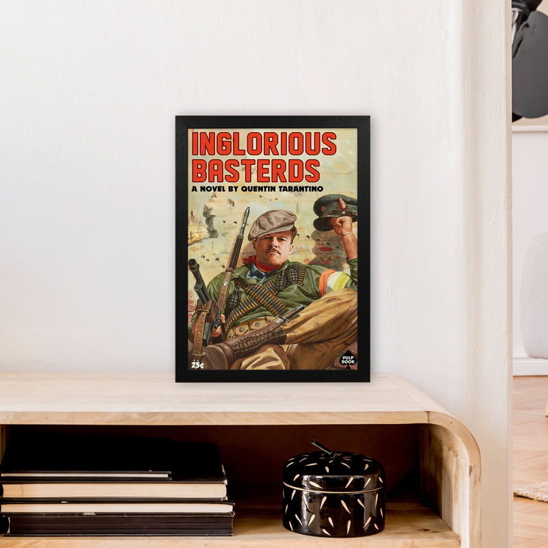 Inglorious Basterds by David Redon Retro Movie Poster Framed Wall Art Print A3 White Frame