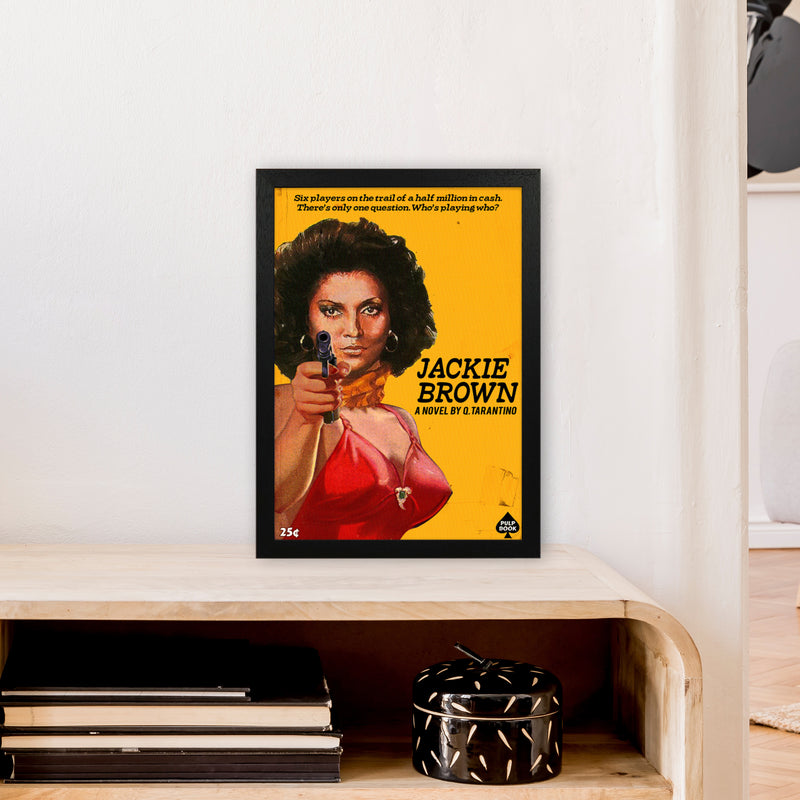 Jackie Brown by David Redon Retro Movie Poster Framed Wall Art Print A3 White Frame