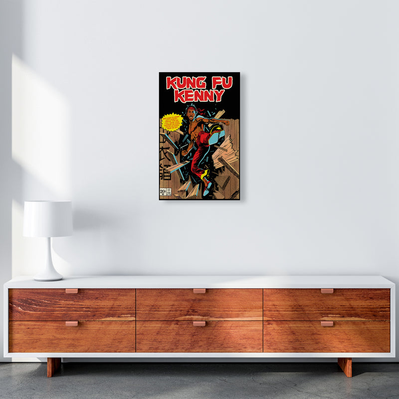 Kung Fu Kenny by David Redon Retro Movie Poster Framed Wall Art Print A3 Canvas