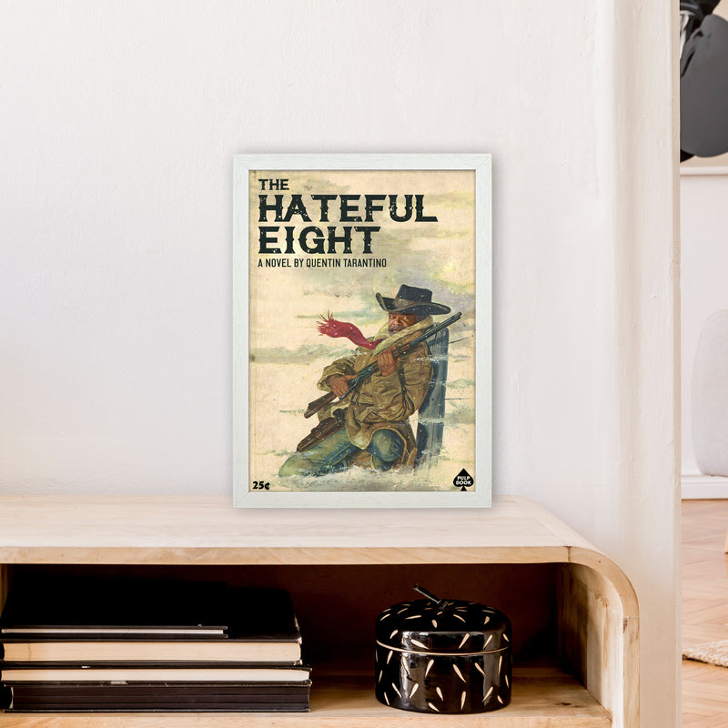Hateful Eight by David Redon Retro Movie Poster Framed Wall Art Print A3 Oak Frame