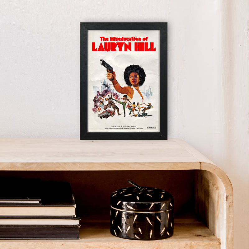 Miseducation of Lauryn Hill by David Redon Retro Music Poster Framed Wall Art Print A4 White Frame