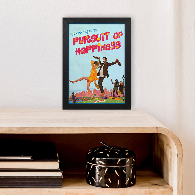 Pursuit of Happiness by David Redon Retro Music Poster Framed Wall Art Print A4 White Frame