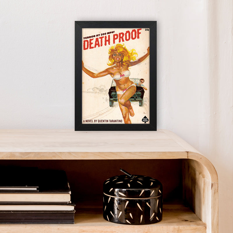 Deathproof by David Redon Retro Movie Poster Framed Wall Art Print A4 White Frame