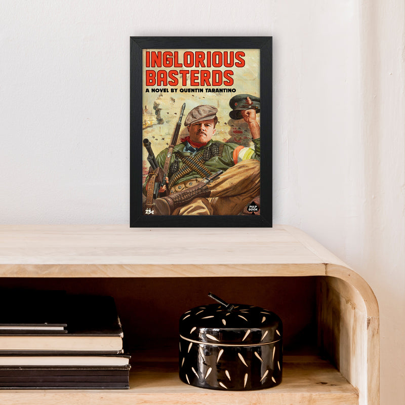 Inglorious Basterds by David Redon Retro Movie Poster Framed Wall Art Print A4 White Frame