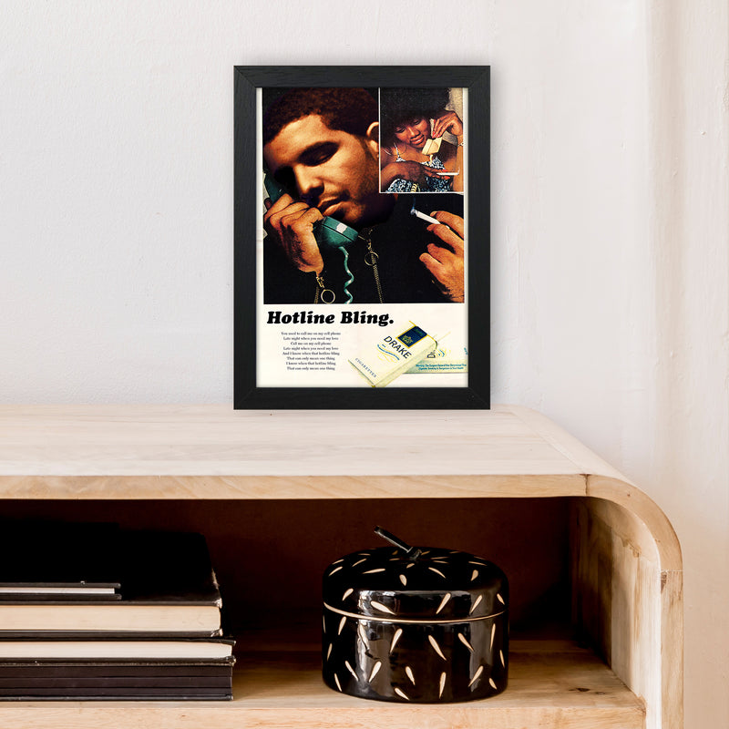 Drizzy by David Redon Retro Music Poster Framed Wall Art Print A4 White Frame
