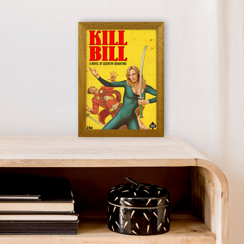 Kill Bill by David Redon Retro Movie Poster Framed Wall Art Print A4 Print Only