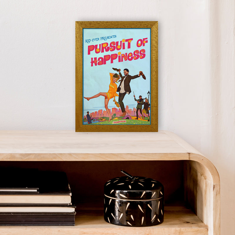 Pursuit of Happiness by David Redon Retro Music Poster Framed Wall Art Print A4 Print Only