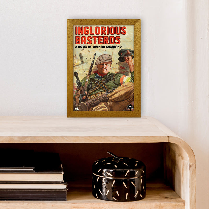 Inglorious Basterds by David Redon Retro Movie Poster Framed Wall Art Print A4 Print Only