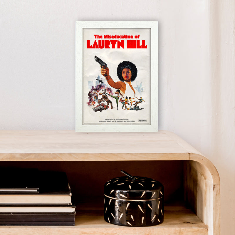 Miseducation of Lauryn Hill by David Redon Retro Music Poster Framed Wall Art Print A4 Oak Frame