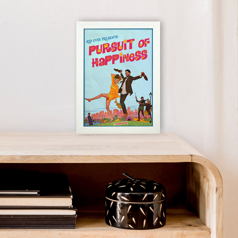 Pursuit of Happiness by David Redon Retro Music Poster Framed Wall Art Print A4 Oak Frame