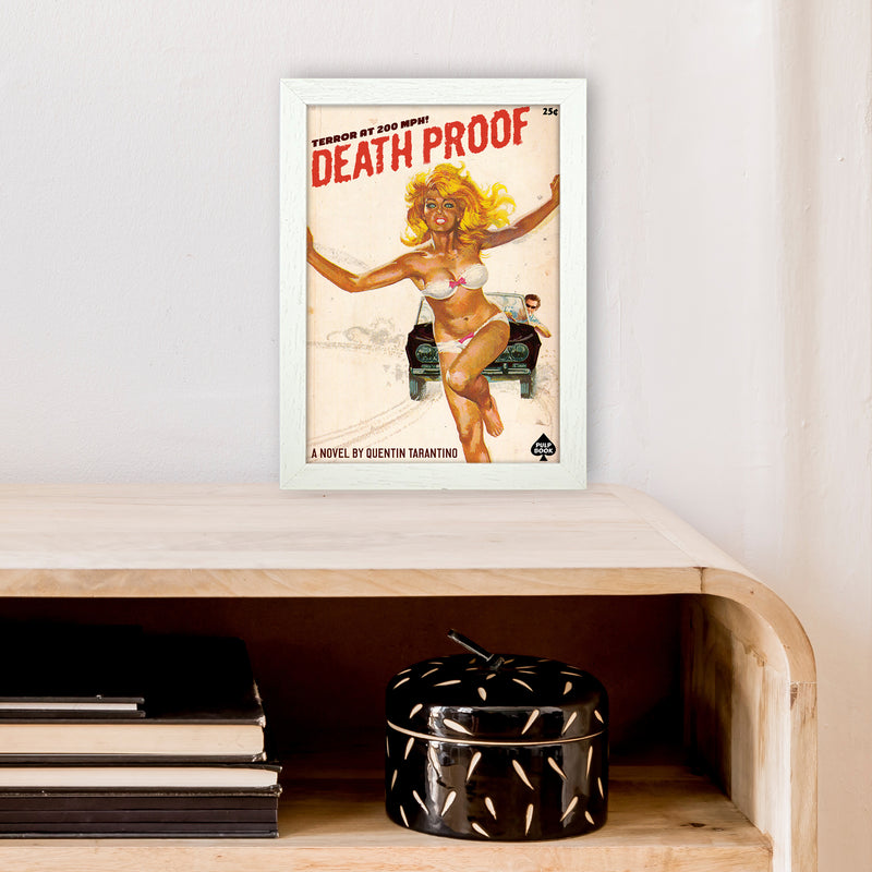 Deathproof by David Redon Retro Movie Poster Framed Wall Art Print A4 Oak Frame