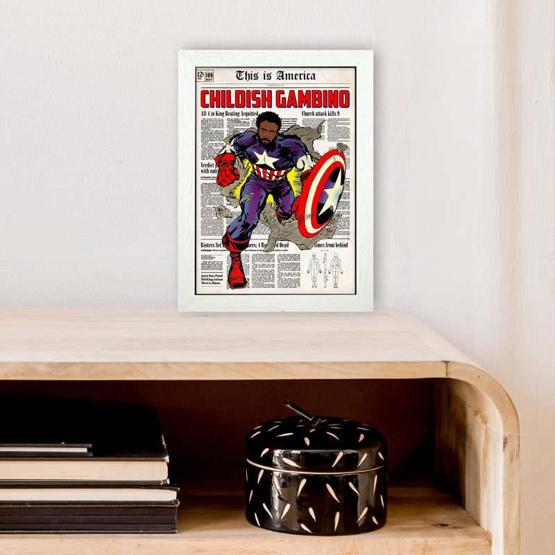 Childish by David Redon Retro Music Poster Framed Wall Art Print A4 Oak Frame