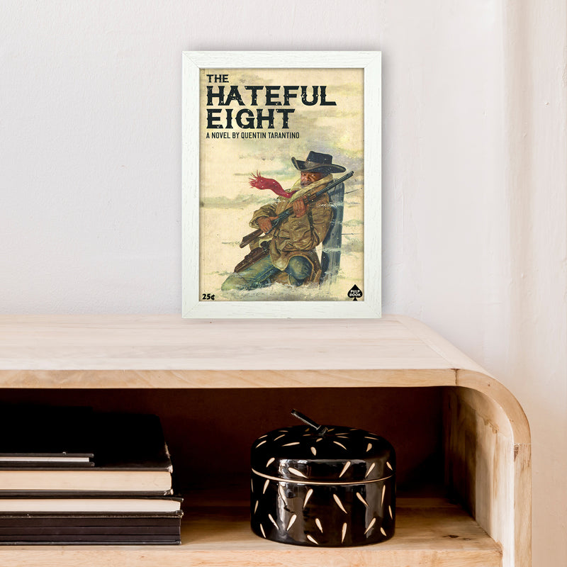 Hateful Eight by David Redon Retro Movie Poster Framed Wall Art Print A4 Oak Frame