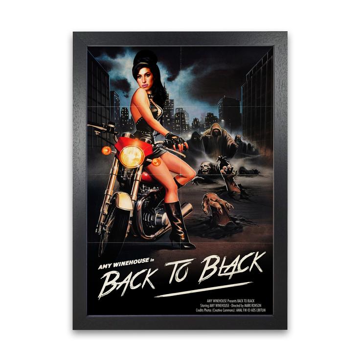 Back to black amy winehouse retro music poster framed wall art print